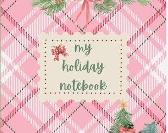 Pink Plaid Holiday Notebook | Mindfulness Journal