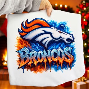 Broncos Football Sublimation Clipart PNG: Use for T-shirt, Stickers, Mug, Frame, Tumbler (Digital Download)