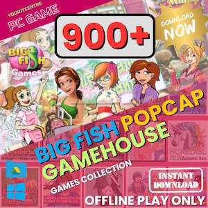 900+ Big Fish, PopCap, GameHouse Classic Offline PC Games Time Managements, Casual, Puzzles, Card games, Action, Simulation, Collection