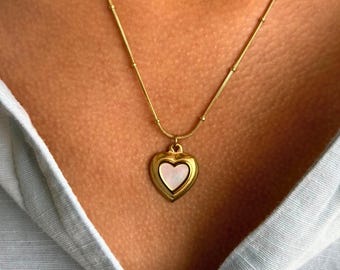 Gold Heart Pendant Necklace By Feel Amara • Dainty Heart Necklace For Women • Minimalist Everyday Jewelry • Gift For Her • Dainty Gold