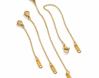 Necklace Chain Extender By Feel Amara • Gold Oval Link Extender Chain • 4 Length Options • Layering Necklace Extender