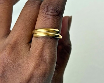 Gold Lines Ring By Feel Amara • 18K Gold Plated Ring • Korean-Inspired Design • Minimalist Gold Ring • Dainty Jewelry • Gift For Her
