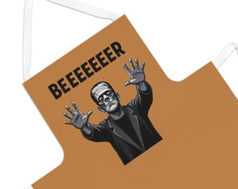 Grembiule da griglia Frankenstein Beer: divertente regalo per barbecue di Halloween