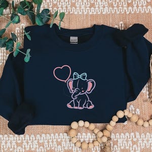 Embroidered Female Elephant Shirt, Elephant Lover, Elephant Tee, Elephant Shirt, Animal Lover Shirt, Cute Elephant Shirt, Elephants Tee,