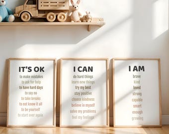 Poster Affirmation positive, Décoration de bureau de thérapie, Santé mentale, Coin apaisant, Psychologie scolaire, CBT, Cadeau affirmation, Téléchargement numérique