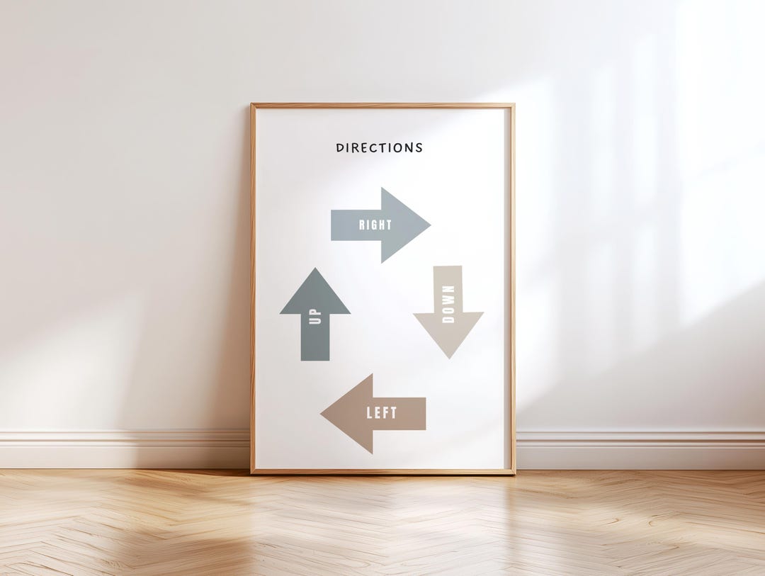 Educational Poster Directions Print, Neutral Playroom Decor Toddler ...