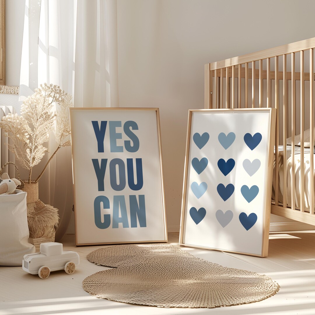 Yes You Can Poster Set, Daily Positive Affirmations for Kids, Playroom ...