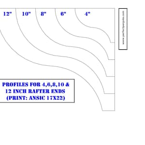 Pergola Rafter Tail Templates PDF - Printable Full-scale Patterns for 4 ...