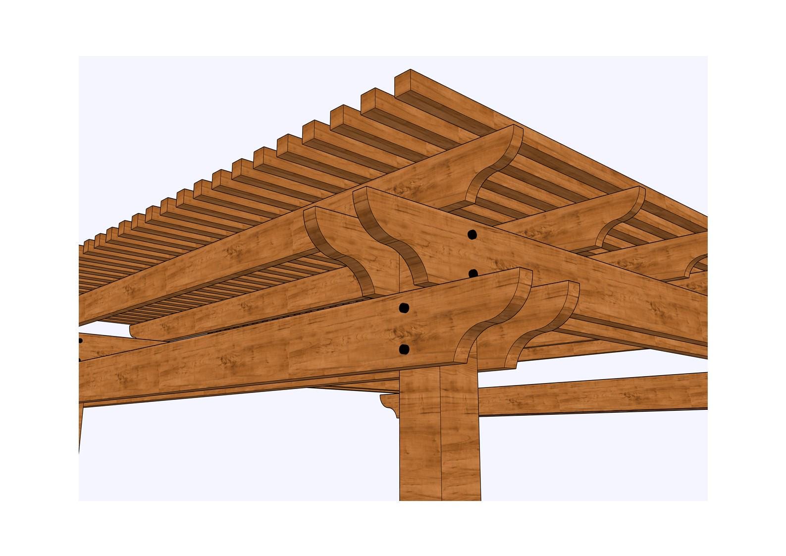 Rafter Pattern Color Pergola Rafter Tail Templates PDF - Printable Full-scale Patterns for 4 ...