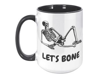 Let's Bone - 15oz Flirty Skeleton Halloween Accent Mug