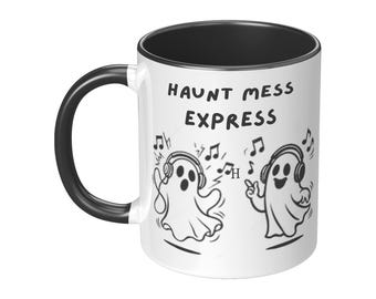 Haunt Mess Express - Dancing Ghost Halloween 11 oz Accent Mug