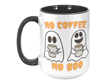 No Coffee, No Boo 15oz Halloween Ghost Accent Mug