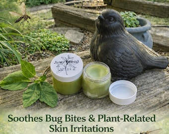 Jewelweed Salve with Tea Tree & Lavender Essential Oils, Natural Bug Bite and Poison Ivy Relief with Tea Tree Oil, Camping Essential