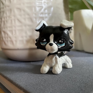 LPS Custom Collie Dog Hand Painted OOAK
