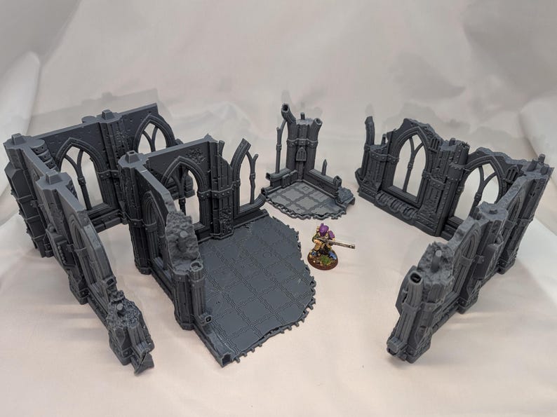 Gothic Ruins Terrain Set (unpainted): Wargaming Scenery - Etsy