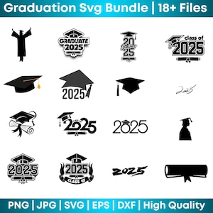 Graduation 2025 Cap Svg Bundle, Graduation 2025 Svg, Graduation Cap Svg, Graduation Topper Svg, Senior 2025 Svg, Class Of 2025 Svg, Cricut