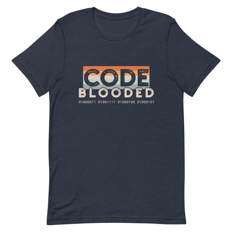 Code Blooded Shirt, Programmer Gift, Funny Software Developer Tshirt, Vintage Retro Coding Tee, Binary Code Shirt, Computer Science Student
