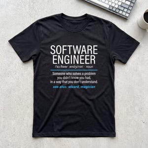 Software Engineer Definition Shirt, Funny Programmer T-Shirt, Coding Humor Coder Tee, Tech Coworker and Computer Science Grad Office Gift