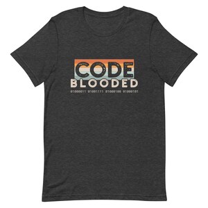 Code Blooded Shirt, Programmer Gift, Funny Software Developer Tshirt, Vintage Retro Coding Tee, Binary Code Shirt, Computer Science Student