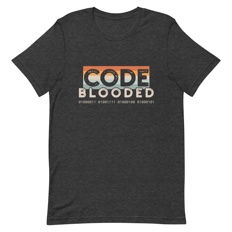 Code Blooded Shirt, Programmer Gift, Funny Software Developer Tshirt, Vintage Retro Coding Tee, Binary Code Shirt, Computer Science Student