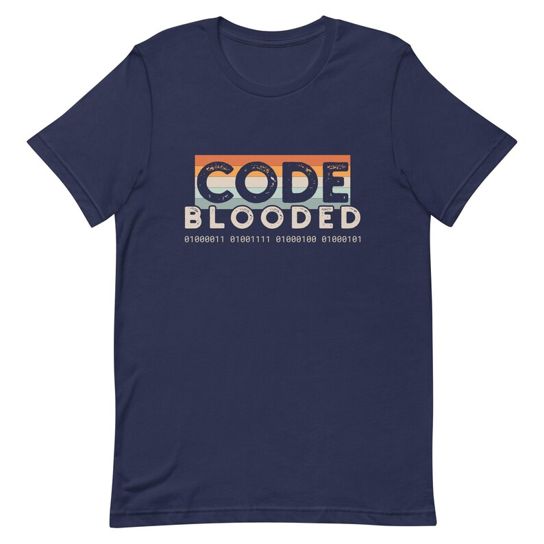 Code Blooded Shirt, Programmer Gift, Funny Software Developer Tshirt, Vintage Retro Coding Tee, Binary Code Shirt, Computer Science Student