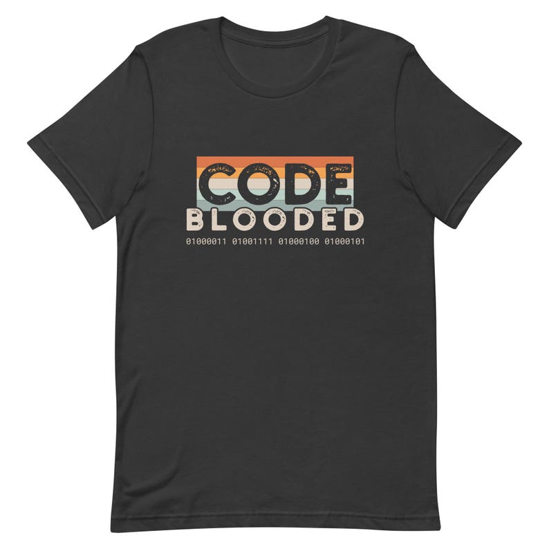 Code Blooded Shirt, Programmer Gift, Funny Software Developer Tshirt, Vintage Retro Coding Tee, Binary Code Shirt, Computer Science Student