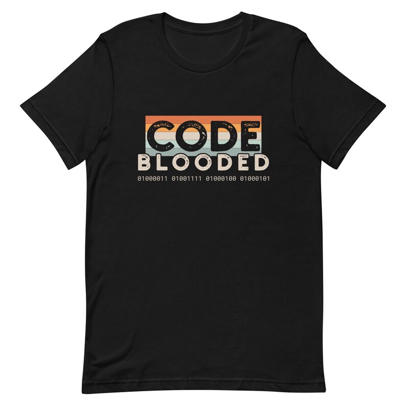Code Blooded Shirt, Programmer Gift, Funny Software Developer Tshirt, Vintage Retro Coding Tee, Binary Code Shirt, Computer Science Student