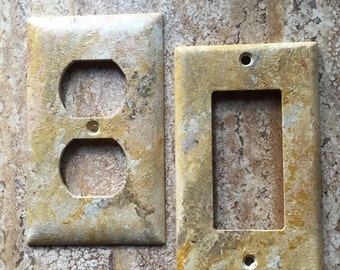 Rustic Gold Travertine Switchplates