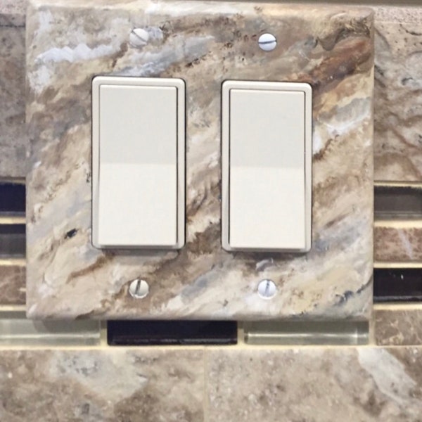 Rustic Light Travertine Switchplates