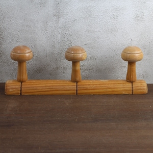 Vintage Bamboo Coat Rack, Faux Bamboo Wooden coat rack, Farmhouse cottage decor French rustic decor, Peg Rack,