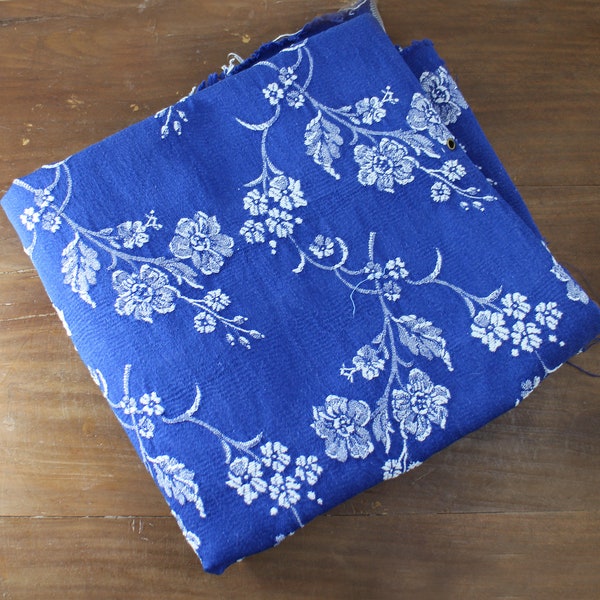 Blue Damask Fabric Etsy