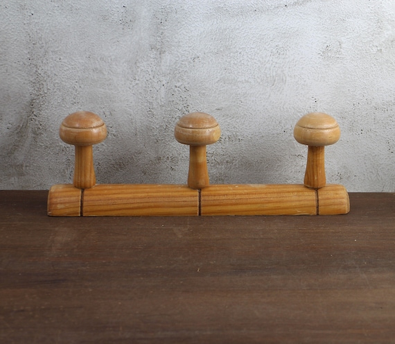 Vintage Bamboo Coat Rack, Faux Bamboo Wooden coat rack, Farmhouse cottage decor French rustic decor, Peg Rack,