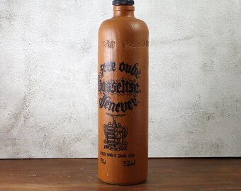 Bottiglia da liquore vintage in terracotta smaltata - Gres belga