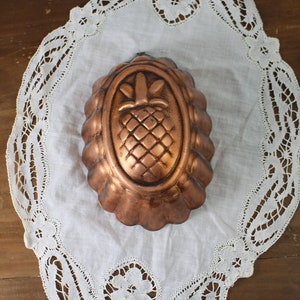 Vintage Copper Mold - Rustic Jelly Mould- Vintage Pineaple puddind Mold - Vintage Kitchen