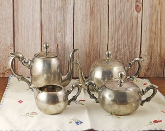 Vintage Coffee Tea Set - Silver Plated Mid Century 4 Piece Set