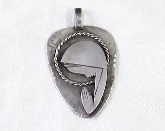 Medaglia vintage della Vergine Maria - Medaglia in argento sterling