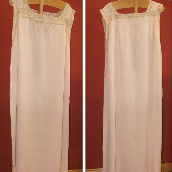 SALE Reduced from 135 - Antique -  Silk Crepe Camisole - Nightgown  - 20s 30s - Wedding gift