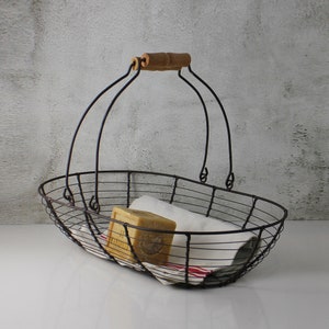 Vintage French Wire Basket with Handles - Farmhouse decor - French style decor