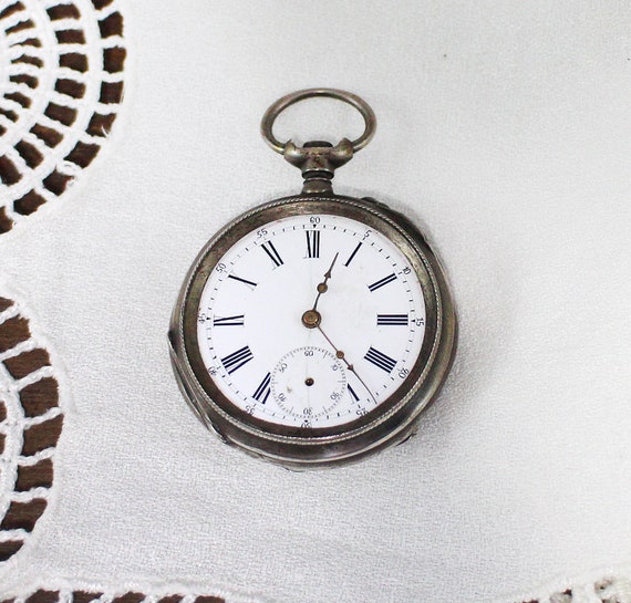 Antique sterling silver Pocket Watch - Vintage poc