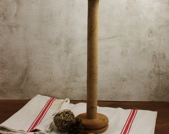 Vintage Huge Wooden Spool: French Farmhouse Decor (35cm High)