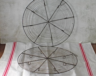 Griglia di raffreddamento vintage francese in filo metallico, supporti per torte, accessori da cucina per pasticceria, stile rustico francese, fotografia di cibo