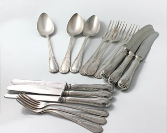 Vintage Sterling Silverware - 3 sets - Sterling Silver Spoons, Knives, forks -15 pieces - Antique silverware