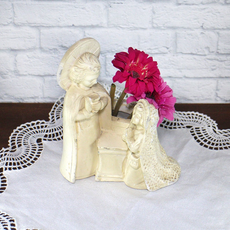 Vintage Jesus Figurine Girl First Communion  Jesus and girl image 0