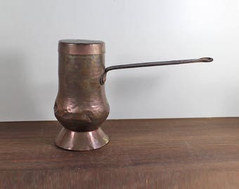 Antique Copper Chocolate Pot - Chocolate Maker - Rustic Cookware - Farmhouse decor