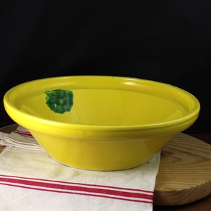 Vintage amarillo terracota cerámica tazón antiguo glaseado confitado cerámica tazón, vintage mezclando masa tazón