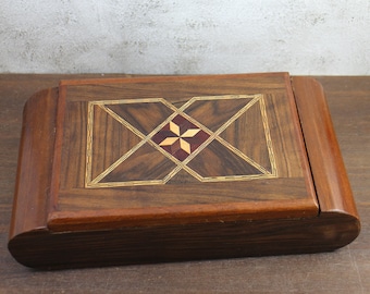 Vintage Marquetry Inlaid Wooden Box