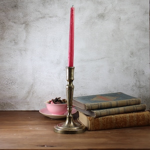 Vintage Candle Holder - Antique Brass Candlestick Holder - Chamberstick