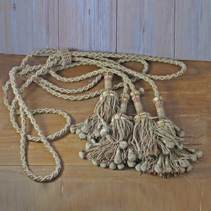2 Antique French Curtain Drapery Tassel Tieback - Curtain Tie back - Pair of Tassel Tie Back