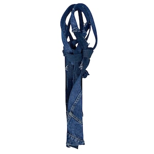 Upcycled Denim Tie – Handmade Patchwork Blue Jean Necktie – Sustainable Gift for Men