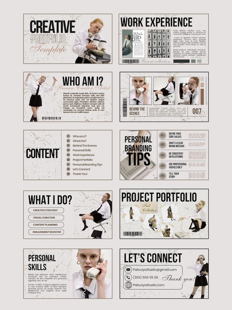 Modern Portfolio Canva Template: Editable Presentation Slides (digital ...